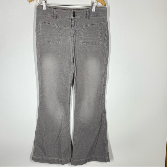 American Eagle Gray Flare Leg Corduroy 
